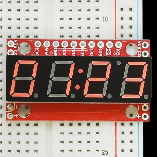 Alt view image 3 of 4 - SparkFun 7-Segment Serial Display - Red