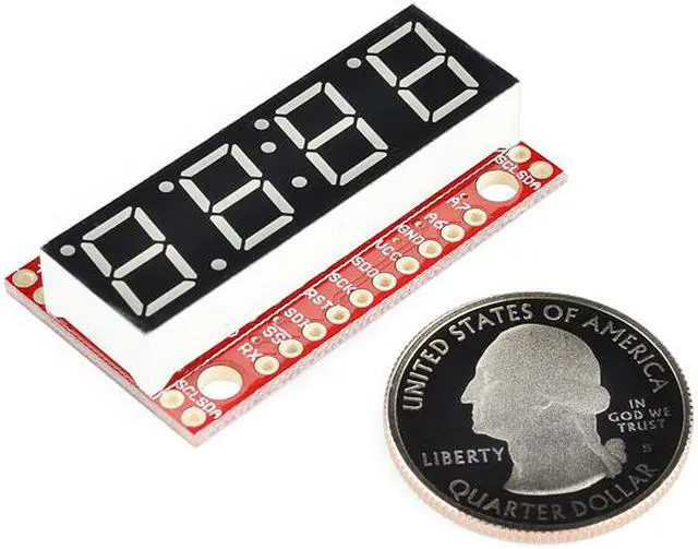 Alt view image 2 of 4 - SparkFun 7-Segment Serial Display - Red