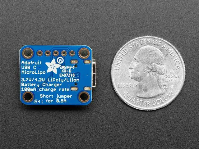 Alt view image 5 of 6 - Adafruit Micro Lipo Charger for LiPoly Batt with USB Type C Jack