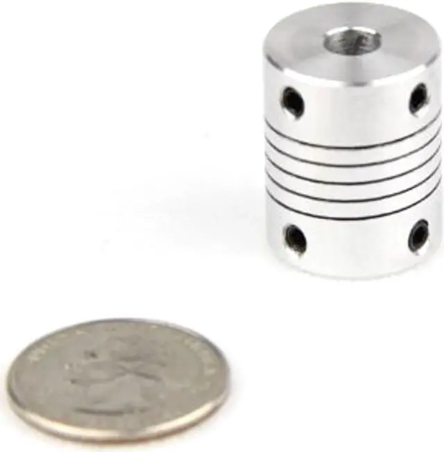 Alt view image 2 of 2 - 3DMakerWorld Set Screw Flexible Shaft Coupler - 5mm x 6.35mm