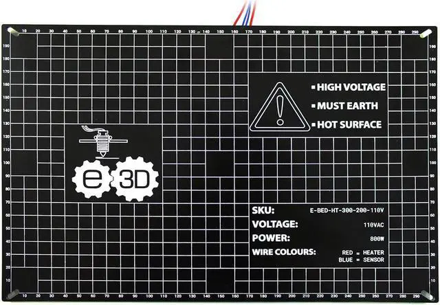 Main image of E3D High Temperature Heated Bed - 300x200mm, 110V
