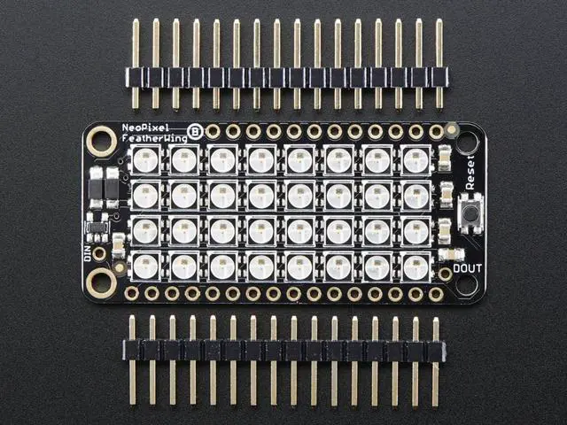 Alt view image 3 of 6 - Adafruit NeoPixel FeatherWing - 4x8 RGB LED Add-on For All Feather Boards