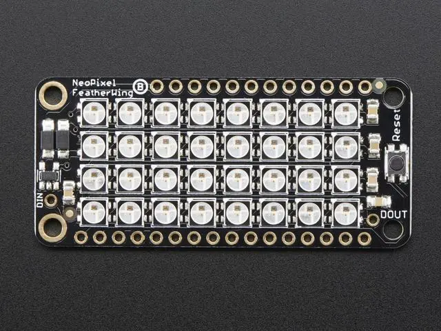 Alt view image 5 of 6 - Adafruit NeoPixel FeatherWing - 4x8 RGB LED Add-on For All Feather Boards