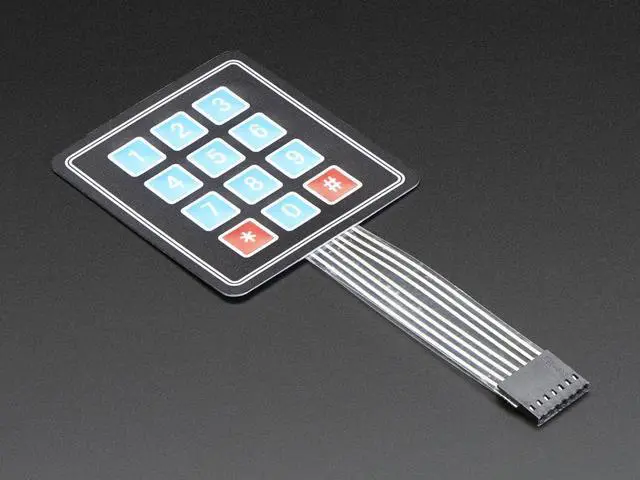 Alt view image 2 of 6 - Adafruit Membrane 3x4 Matrix Keypad + Extras