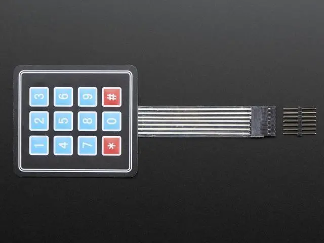 Alt view image 4 of 6 - Adafruit Membrane 3x4 Matrix Keypad + Extras