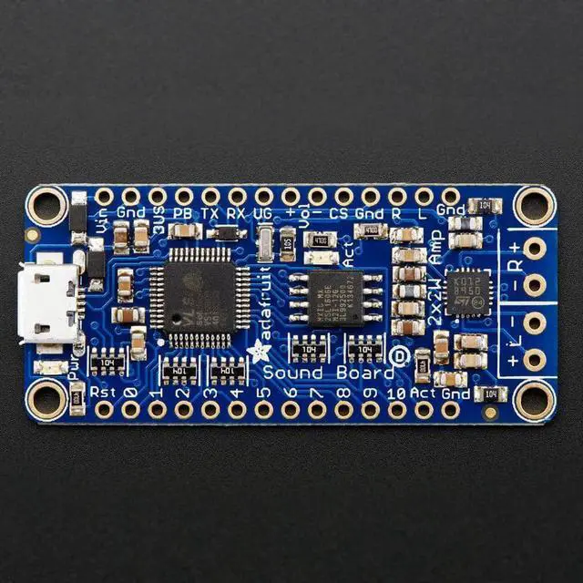 Alt view image 5 of 5 - Adafruit Audio FX Sound Board + 2x2W Amp - WAV/OGG Trigger - 2MB