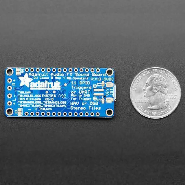 Alt view image 3 of 5 - Adafruit Audio FX Sound Board + 2x2W Amp - WAV/OGG Trigger - 2MB