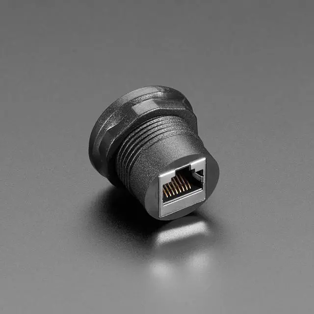 Alt view image 5 of 5 - Adafruit RJ-45 Ethernet Round Panel Mount Adapter Plug