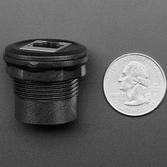 Alt view image 4 of 5 - Adafruit RJ-45 Ethernet Round Panel Mount Adapter Plug