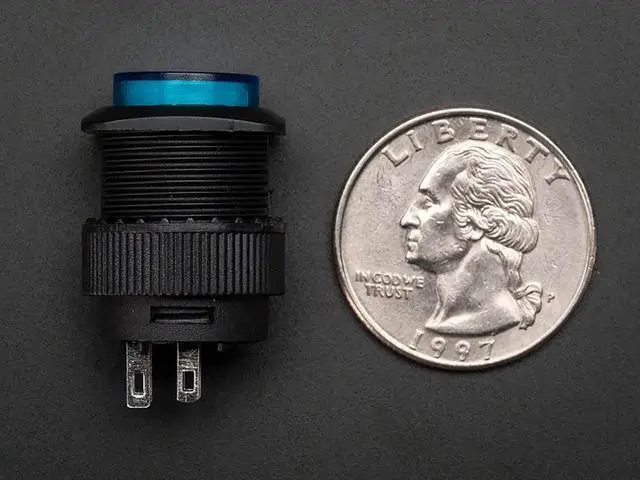 Alt view image 2 of 5 - Adafruit 16mm Illuminated Pushbutton - Blue Latching On/Off Switch