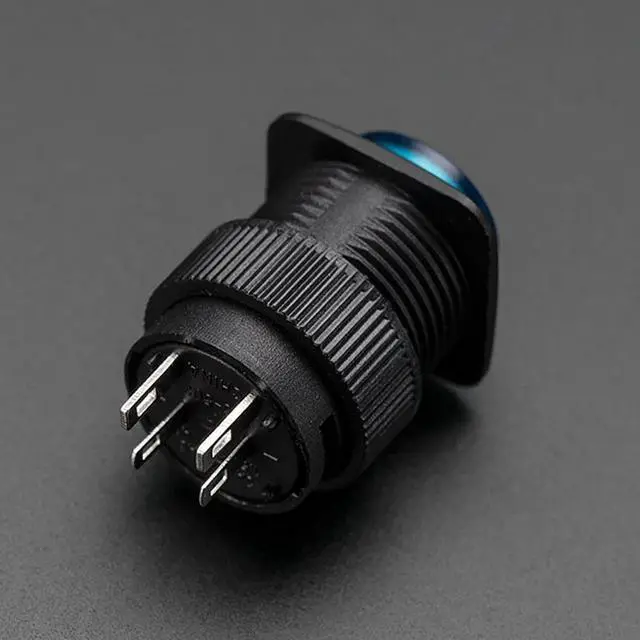 Alt view image 5 of 5 - Adafruit 16mm Illuminated Pushbutton - Blue Latching On/Off Switch