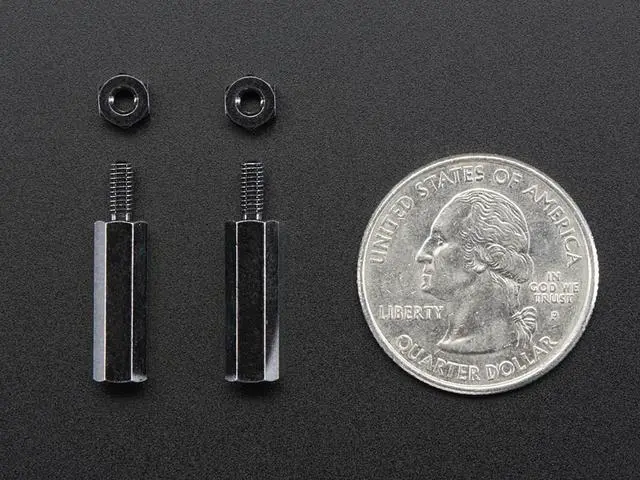 Alt view image 2 of 4 - Adafruit Brass M2.5 Standoffs 16mm tall - Black Plated (2 pack)