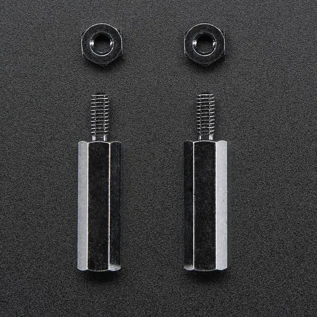 Main image of Adafruit Brass M2.5 Standoffs 16mm tall - Black Plated (2 pack)