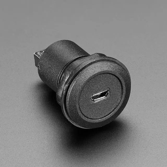 Alt view image 3 of 4 - Adafruit Micro USB B Jack to USB A Plug Round Panel Mount Adapter