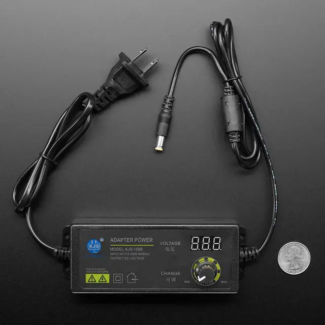 Alt view image 2 of 4 - Adafruit Adjustable Power Supply w/ 2.1mm / 5.5mm DC - 3V to 24V at 2 Amp