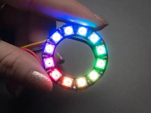 Main image of Adafruit NeoPixel Ring - 12 - 5050 RGB LED with Integrated Drivers