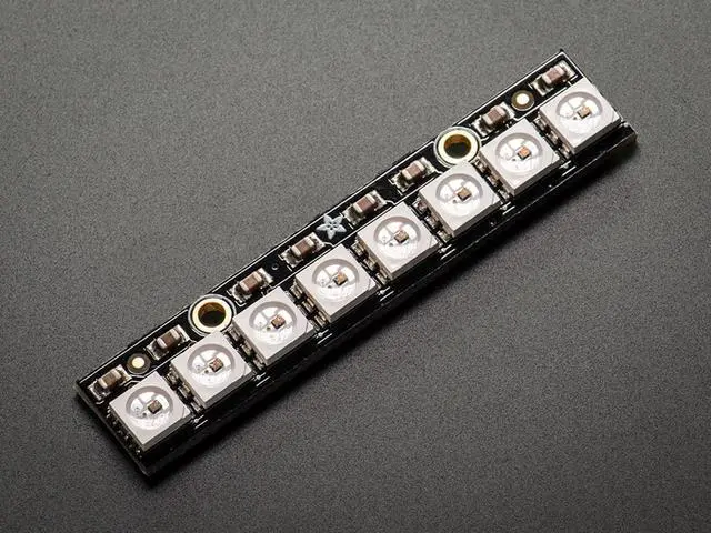 Main image of Adafruit NeoPixel Stick, 8 - 5050 RGB LEDs with Integrated Drivers