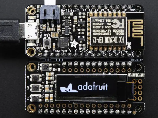 Alt view image 3 of 3 - Adafruit FeatherWing OLED - 128x32 OLED Add-on for All Feather Boards