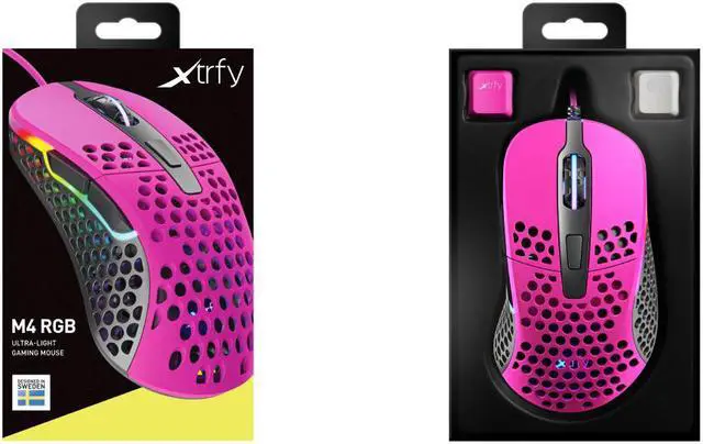 Alt view image 4 of 4 - Xtrfy M4 RGB Lightweight Mouse - Pink