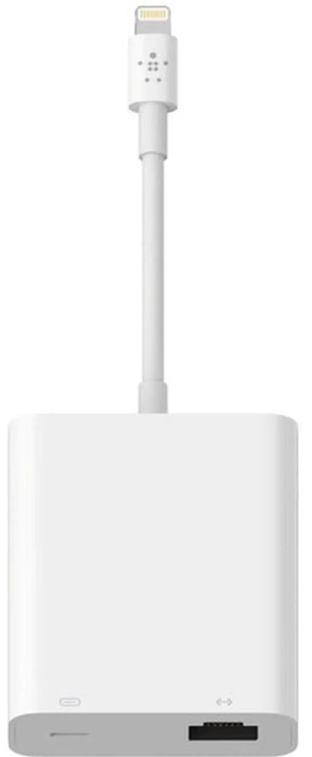 Main image of Belkin Ethernet + Power Adapter with Lightning Connector - Lightning - 1.41 Gbit/s Data Transfer Rate - 1 Port(s) - 1 - Twisted Pair - 100Base-T - Portable