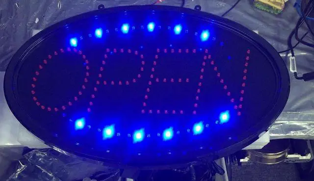 Alt view image 2 of 6 - OneDealOutlet Ultra Bright LED Open Sign 2 Pattern Motion 13"x22" Oval, LED light, Indoor