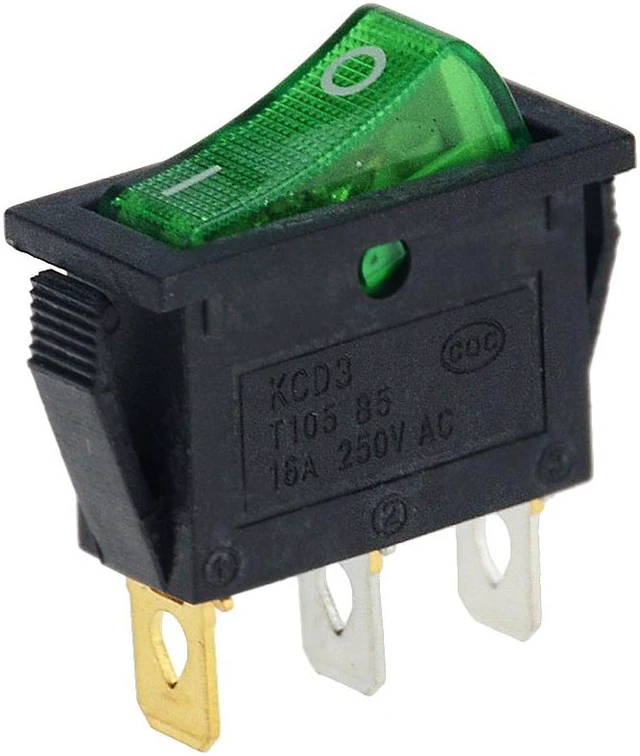 Red Light 4 Pin DPST ON/Off Snap-In Rocker Switch – 16A/250V 20A/125V AC – Black – CBLSF – Indicator Light