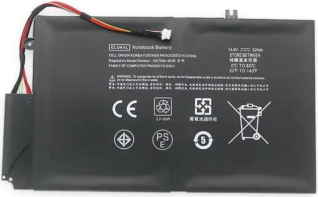 Alt view image 2 of 4 - 52Wh EL04XL battery for HP ENVY TouchSmart 4-1000 tpn-c102 4-1100, 4-1200 Series | 14.8V 52Wh Li-ion | Compatible with TPN-C102, HSTNN-IB3R, HSTNN-UB3R | 681879-1C1