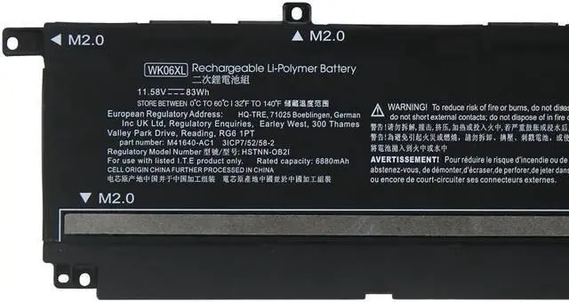 Main image of 83Wh WK06XL battery for HP Omen 17-ck0024ur 17-ck0020nr 17-ck0019u