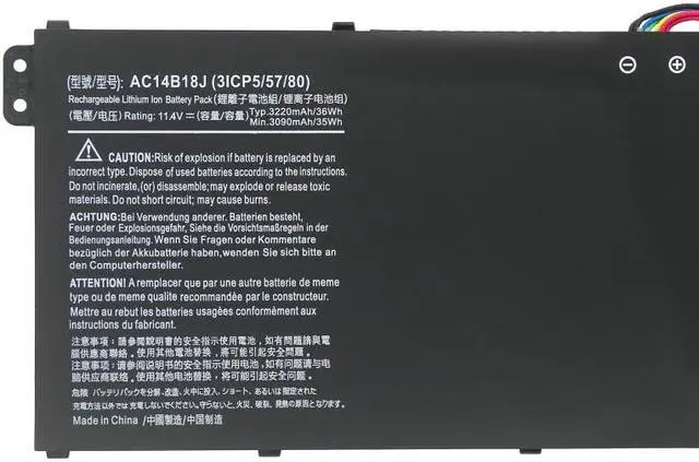 Alt view image 2 of 4 - 36Wh AC14B18J for Acer  Aspire ES1-111M ES1-131 ES1-52