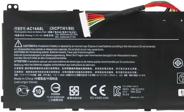Alt view image 2 of 4 - 52.5Wh AC14A8L for Acer  Aspire Nitro V15 VN7-571 VN7-571G VN7-572