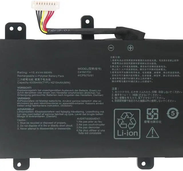 Alt view image 5 of 7 - 66Wh C41N1731 battery for Asus ROG Strix GL504 GL504GM