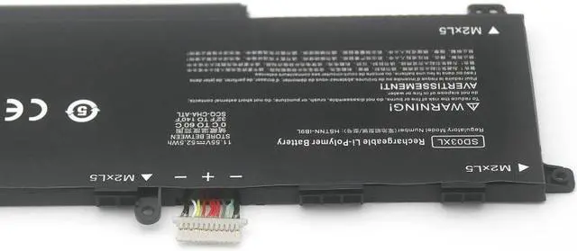 Alt view image 3 of 4 - L84394-005 SD03XL Battery for HP Omen 15 2020 15-EK0000 / 15-EN0000 Series |3-Cell | Replaces HSTNN-089U, HSTNN-DB9U, L84392-005 | HP Chromebook 13 G1