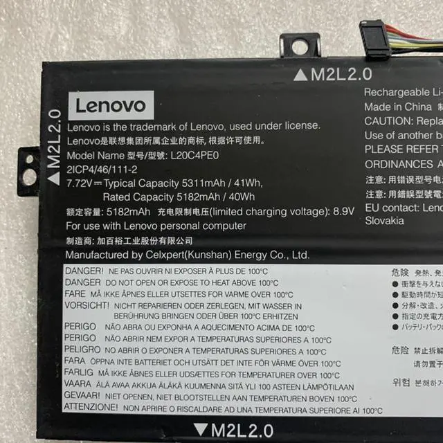 Alt view image 2 of 2 - 41WH L20M4PE0 battery for Lenovo Yoga Duet 7 13ITL6 series