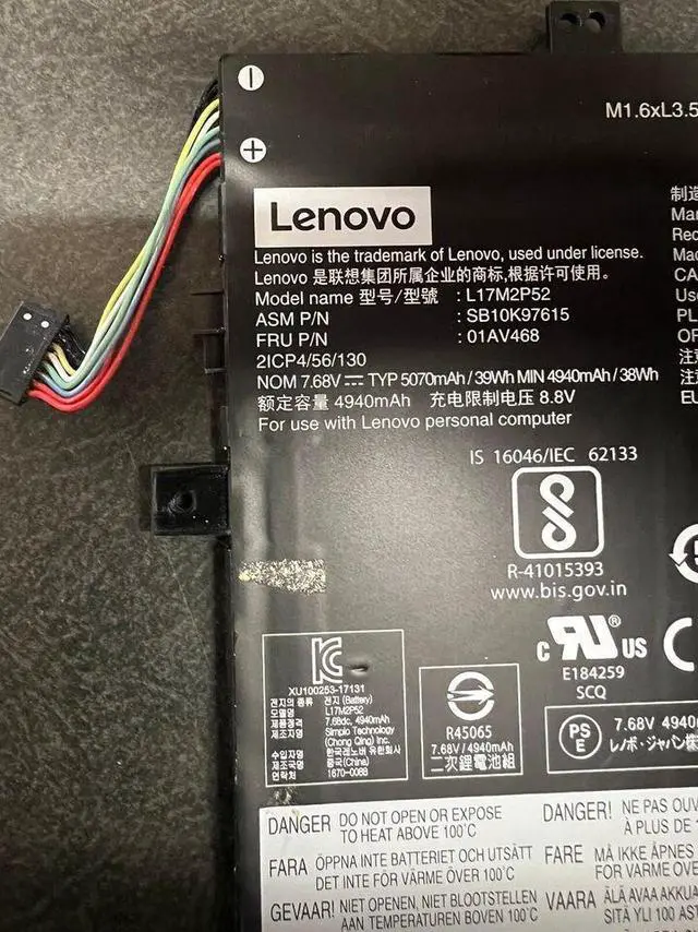 Main image of 39WH L17M2P52 battery for Lenovo Tablet 10 Tablet 10-20L3000KGE