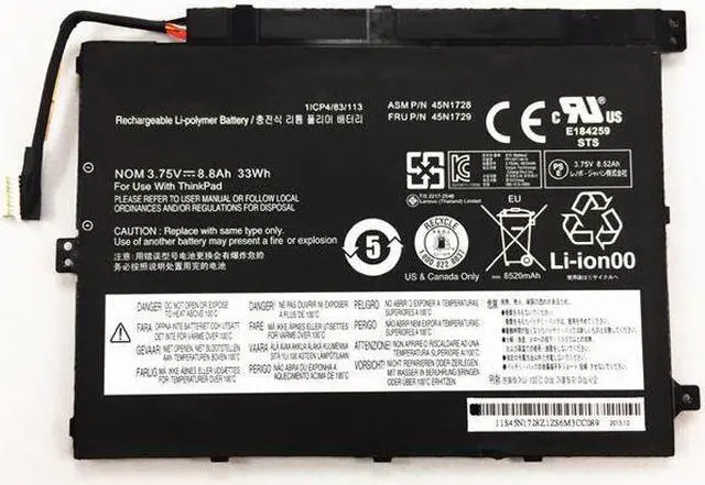 Main image of 33WH 45N1728 battery for Lenovo ThinkPad Tablet 10