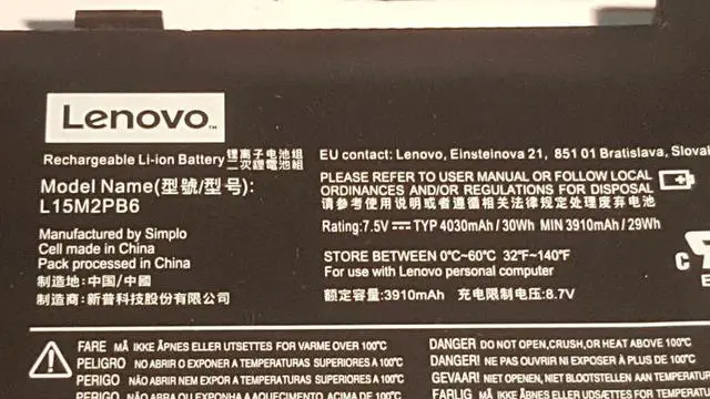 Alt view image 2 of 2 - 30WH L15M2PB6 battery for Lenovo Yoga 310-11IAP 80U2 Flex 4-1130