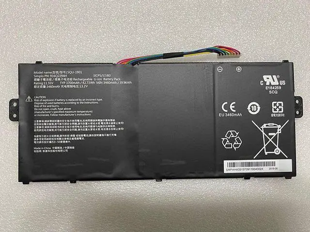 Main image of 42.73WH SQU-1901 battery for Hasee SQU-1901 916Q2294H 3ICP5/57/80