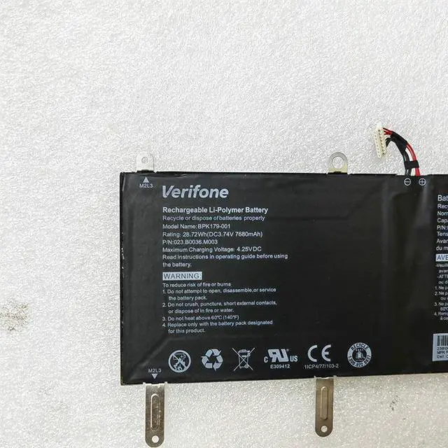 Main image of 28.72WH BPK179-001 battery for Verifone Msi 023-B0035-0001, BPK179-001