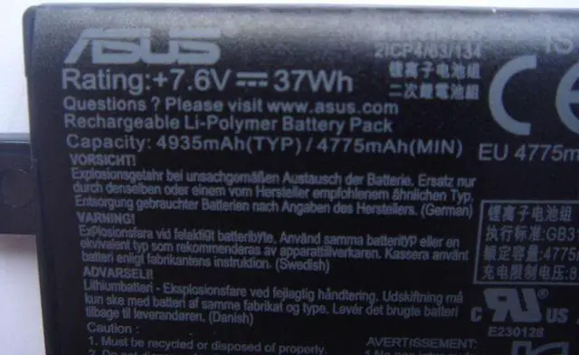 Main image of 38WH C21N1347-2 battery for Asus 2ICP4/63/134 Original Neu Akku Batterie