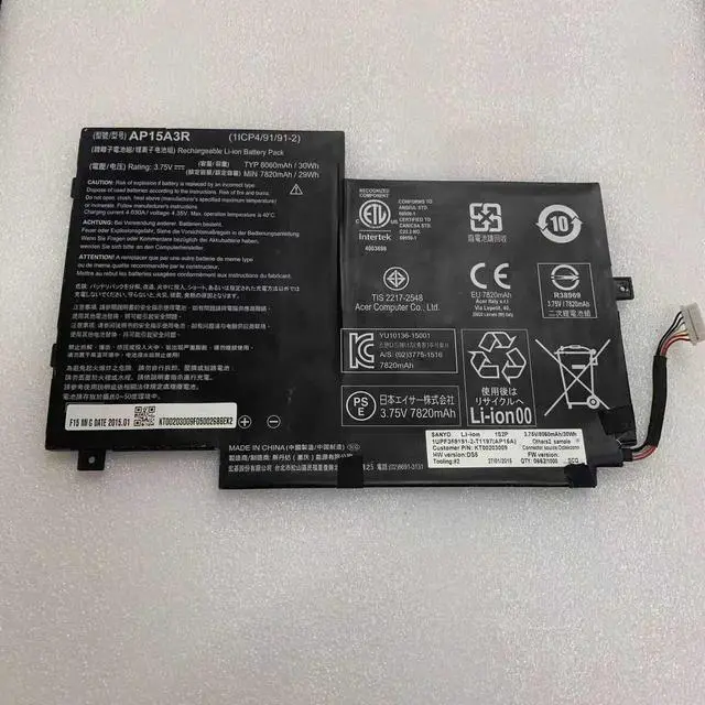 Alt view image 3 of 3 - AP15A3R Battery for Acer Switch 10 SW3-013 | 3.75V 8060mAh | KT.00203.009