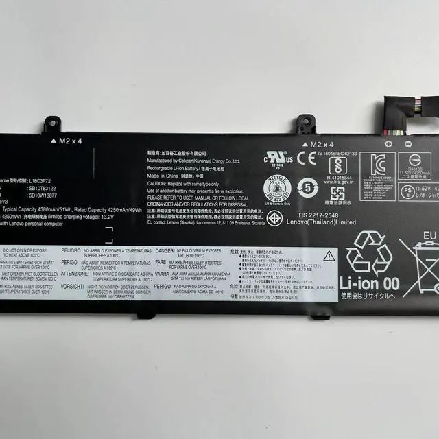 Main image of L18M3P72 Battery for Lenovo ThinkPad X390 Yoga/X13 Yoga | 11.52V 50Wh | Replaces SB10T83171, 02DL022 | 3-Cell Li-ion