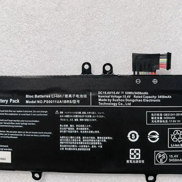 Alt view image 3 of 3 - PS0011UA1BRS Battery for Dynabook Portege X30L-J / Toshiba X30W-J  15.4V 53Wh 3450mAh Li-ion Laptop Battery  Compatible with Models: PCR12U, PCR10A, PCR10L, PCR10T
