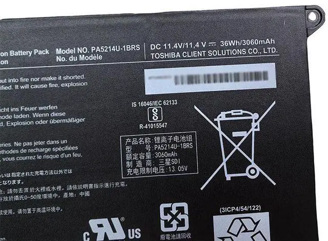 Alt view image 2 of 3 - PA5156U-1BRS Battery for Toshiba Satellite W30T-A, W30DT-A, WD35T, W35DT-A  | 7.6V 3000mAh 23Wh  Long-Lasting Li-ion Power