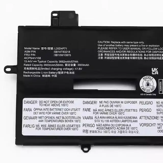 Alt view image 3 of 3 - Premium L20C4P71 Replacement Battery for Lenovo ThinkPad X1 Carbon 9th/10th Gen & X1 Yoga 6th/7th Gen (57Wh, 15.4V Li-ion)  Compatible with SB10T83217, 5B10W13974