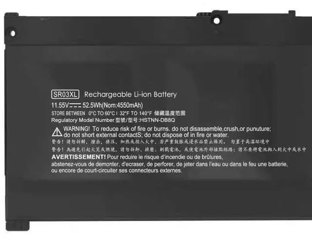 Alt view image 2 of 3 - SR03XL 52.5Wh Battery for HP Omen 15-CE0XX/DC0XX, Pavilion 15-CB0XX/CX0XX - Replaces 917724-855, HSTNN-DB7W, L08855-855 (11.55V Li-ion) SR04XL L08855-856