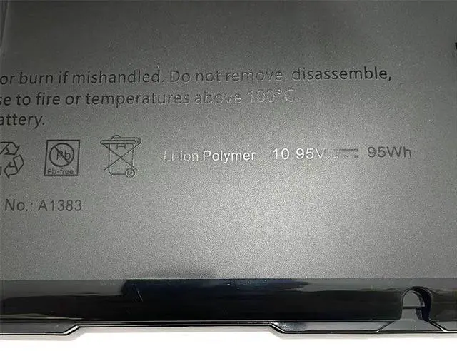 Alt view image 3 of 3 - A1383 95Wh Battery for MacBook Pro 17" A1297 (2011 Only) - Replacement for 020-7149-A, 661-5037 - Fits Early/Late 2011 i7 Models (MC725*/A, MD311*/A