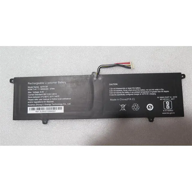 Alt view image 3 of 3 - New 4270135 5000mAh 7.4V Li-Polymer Battery for Haier S15-S U1500H U1510S Fusion5 LAPBOOK S15 N2 Replaces ZL-4270135-2S Grade A Cells