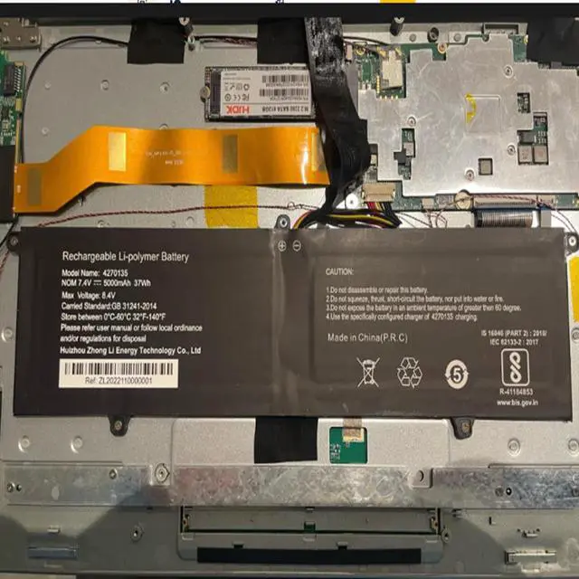 Alt view image 2 of 3 - New 4270135 5000mAh 7.4V Li-Polymer Battery for Haier S15-S U1500H U1510S Fusion5 LAPBOOK S15 N2 Replaces ZL-4270135-2S Grade A Cells