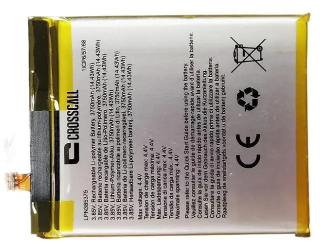 Alt view image 3 of 3 - New LPN385375 3750mAh 14.43Wh 3.85V Li-Po Battery for Crosscall Core-X4 Replaces COX4BAT100 Grade A Cells 12-Month Warranty