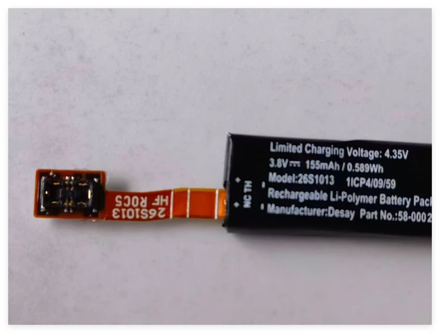 Alt view image 2 of 3 - 100-Pack Replacement Battery 26S1013 3.8V 155mAh Li-Polymer for Ray-Ban Meta Gen 2 Smart Audio Glasses Repair Spare Part